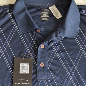 Page & Tuttle Navy Polo Shirt with Purple Accents